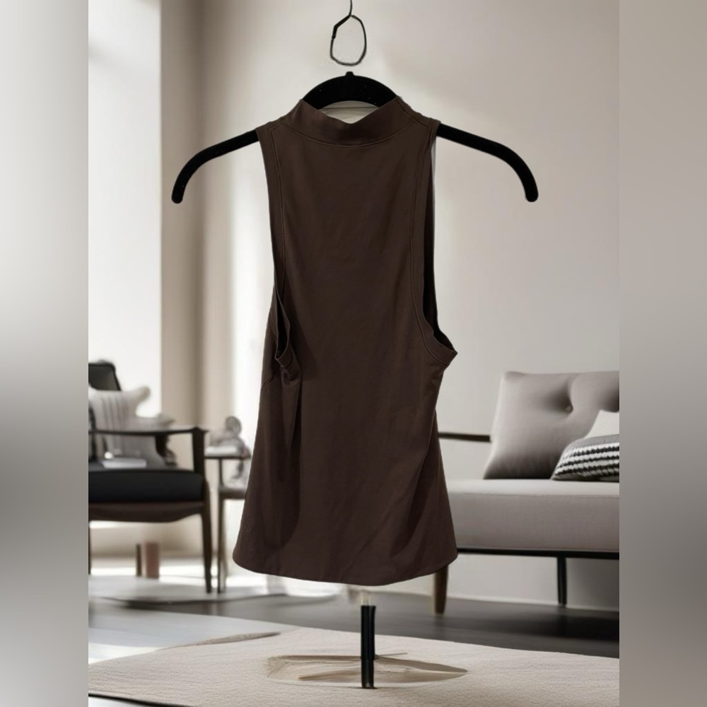 lululemon athletica brown turtleneck sleeveless
